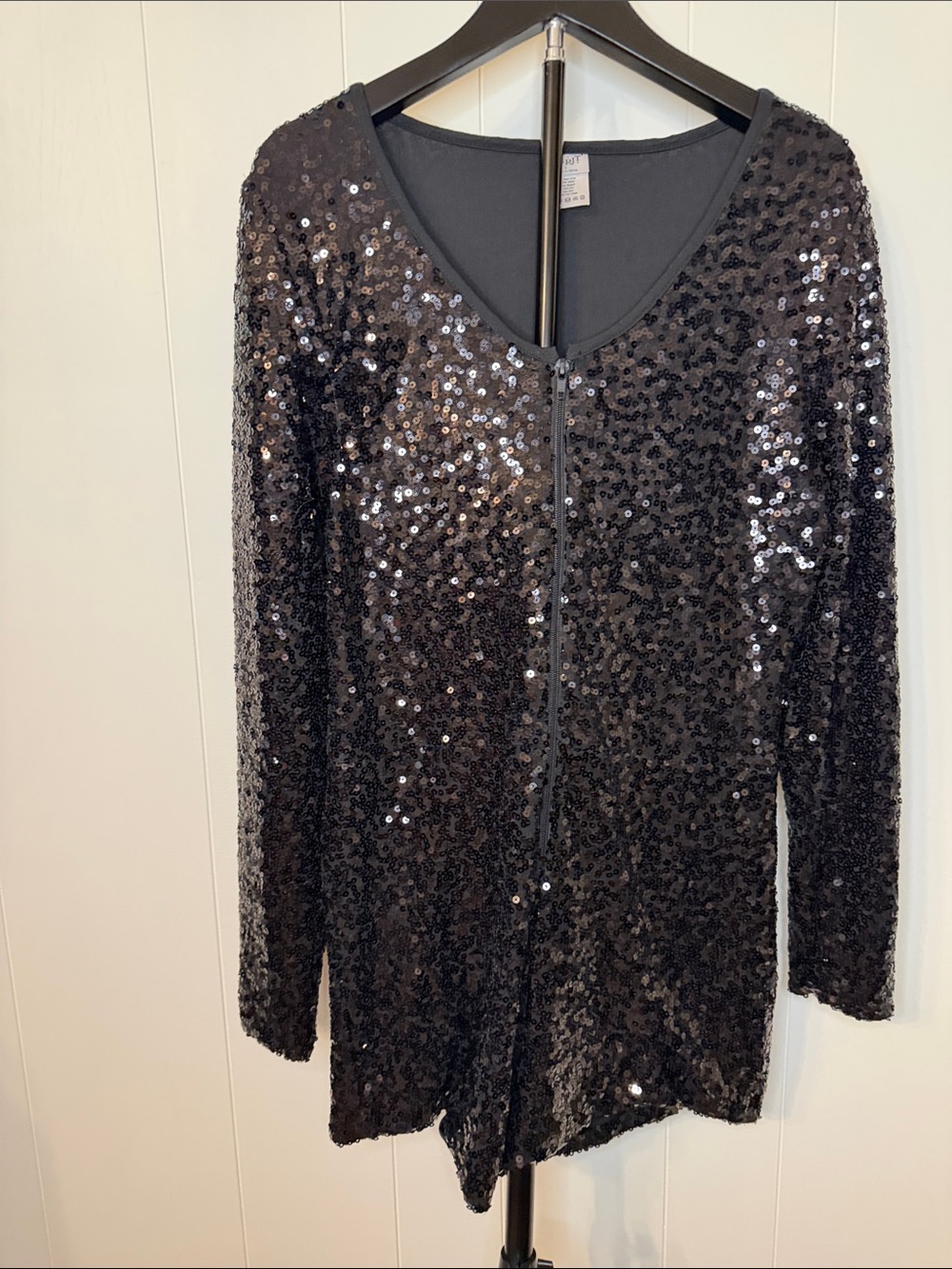 Black Sequin Long Sleeve Romper βπΌHot Pants